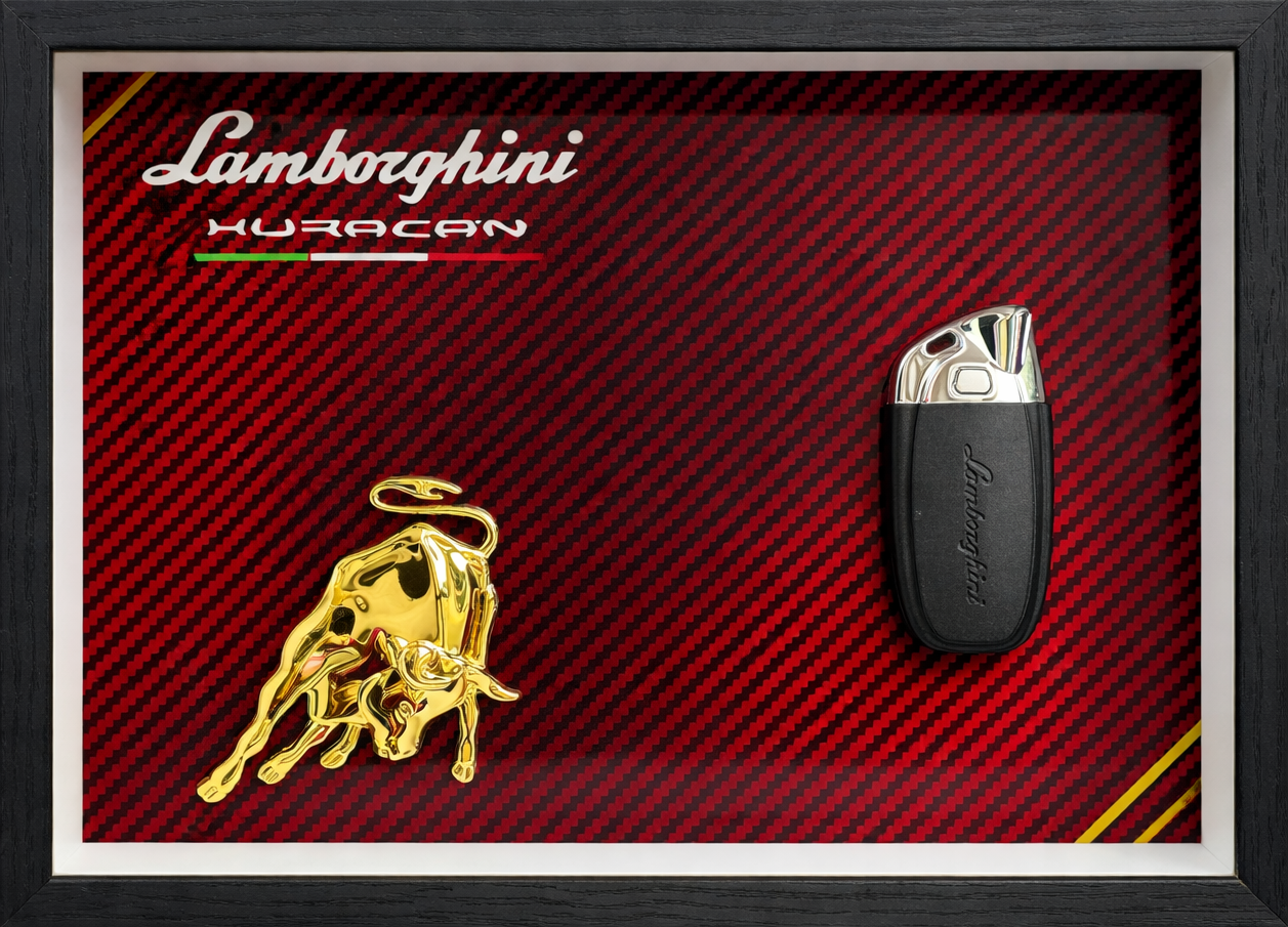 Cadre prestige ArtKeyz — collection Lamborghini, clé encadrée à la main